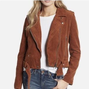 NWT Blank NYC corduroy moto jacket in cognac